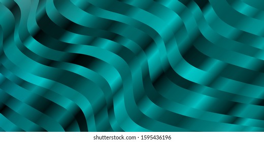 Light Blue, Green vector template with wry lines. Colorful abstract illustration with gradient curves. Template for cellphones.