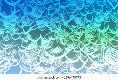 Light Blue, Green vector template with doodle hearts. Blurred decorative design in doodle style with hearts. Beautiful design for your business advert of anniversary.