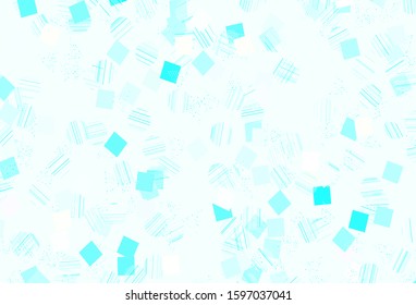 Light Blue, Green vector template with crystals, circles, squares. Illustration with set of colorful circles, triangles, squares. Pattern for commercials.