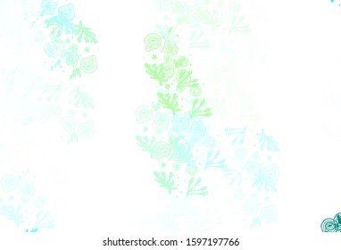 Light Blue, Green vector template with chaotic shapes. Colorful chaotic forms with gradient in modern style. Elegant design for wallpapers.