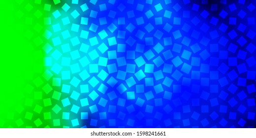 Light Blue, Green vector template in rectangles. Abstract gradient illustration with colorful rectangles. Best design for your ad, poster, banner.