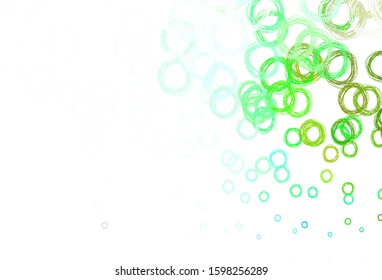 Light Blue, Green vector template with circles. Modern abstract illustration with colorful water drops. Pattern for beautiful websites.