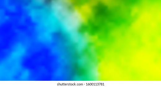 Light Blue, Green vector template with sky, clouds. Abstract illustration with colorful gradient clouds. Beautiful layout for uidesign.