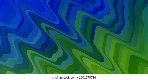 Light Blue, Green vector template with curves. Abstract gradient illustration with wry lines. Pattern for commercials, ads.