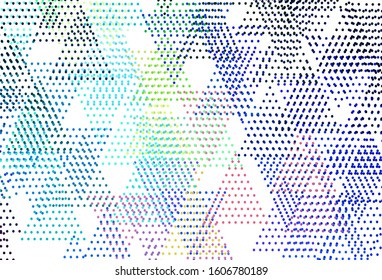 Light Blue, Green vector template with crystals, circles. Illustration with set of colorful circles, triangles. Pattern for booklets, leaflets