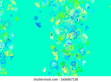 Light Blue, Green vector template with chaotic shapes. Modern abstract illustration with colorful random forms. Simple design for your web site.