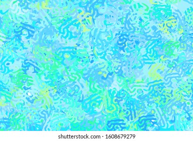 Light Blue, Green vector template with chaotic shapes. Decorative design in abstract style with random forms. Best smart design for your business.