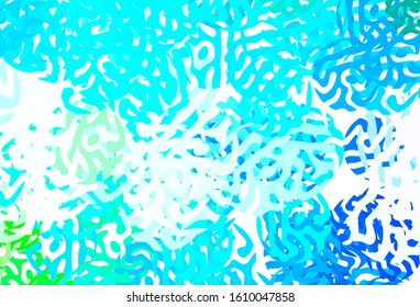 Light Blue, Green vector template with chaotic shapes. Illustration with colorful gradient shapes in abstract style. Modern design for your business card.