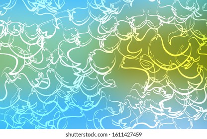 Light Blue, Green vector template with organic peppers. Glitter abstract sketch with hot peppers. Doodle design for your business advert of cafes.