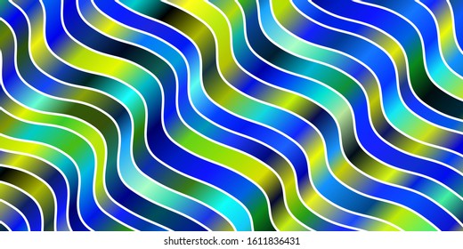 Light Blue, Green vector template with lines. Colorful illustration, which consists of curves. Pattern for busines booklets, leaflets
