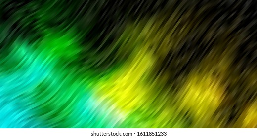 Light Blue, Green vector template with curved lines. Brand new colorful illustration with bent lines. Pattern for websites, landing pages.