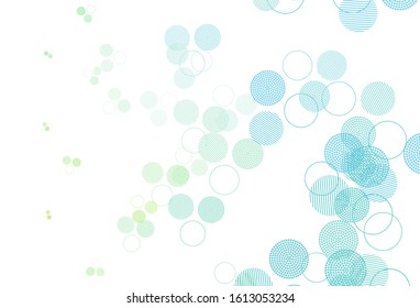 Light Blue, Green vector template with circles. Beautiful colored illustration with blurred circles in nature style. Pattern for ads, leaflets.