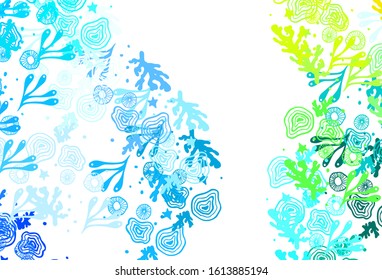Light Blue, Green vector template with chaotic shapes. Simple colorful illustration with abstract gradient shapes. Background for a cell phone.