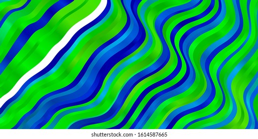 Light Blue, Green vector template with curves. Gradient illustration in simple style with bows. Pattern for booklets, leaflets.