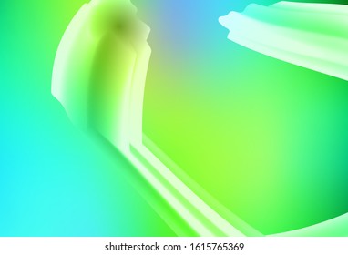 Light Blue, Green vector template with curved lines. A shining illustration, which consists of curved lines. New composition for your brand book.