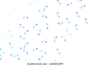 Light Blue, Green vector template with crystals, circles. Glitter abstract illustration with spheres, triangular lines. Pattern for commercials.
