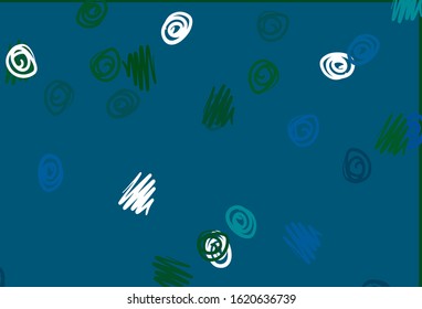 Light Blue, Green vector template with circles. Blurred bubbles on abstract background with colorful gradient. Design for posters, banners.