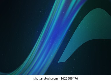 Light Blue, Green vector template with space stars. Space stars on blurred abstract background with gradient. Pattern for astronomy websites.
