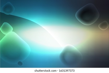Light Blue, Green vector template with bent lines. Shining illustration, which consist of blurred lines, circles. The elegant pattern for brand book.