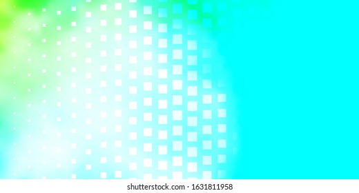 Light Blue, Green vector template in rectangles. Rectangles with colorful gradient on abstract background. Pattern for websites, landing pages.
