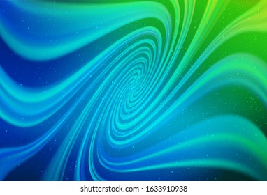 Light Blue, Green vector template with space stars. Space stars on blurred abstract background with gradient. Best design for your ad, poster, banner.