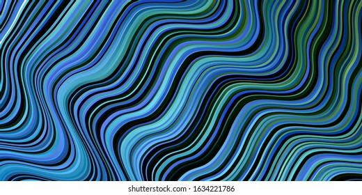 Light Blue, Green vector template with lines. Abstract illustration with bandy gradient lines. Template for your UI design.