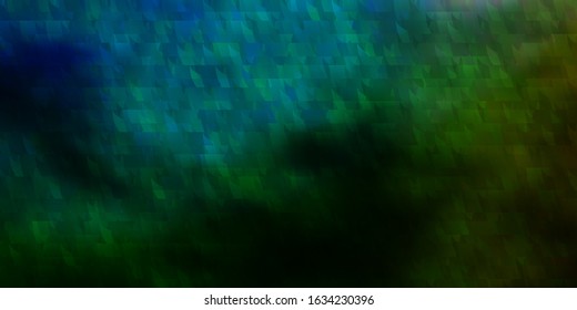 Light Blue, Green vector template with lines, triangles. Modern gradient illustration with colorful triangles. Template for landing pages.
