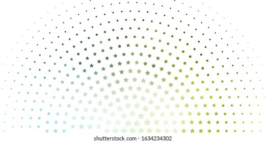 Light Blue, Green vector template with neon stars. Shining colorful illustration with small and big stars. Pattern for wrapping gifts.