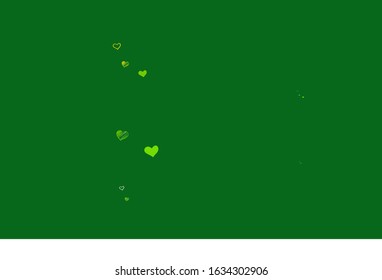 Light Blue, Green vector template with doodle hearts. Smart illustration with gradient hearts in valentine style. Design for celebrating of Valentine Day.