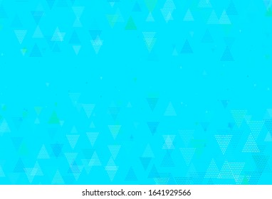 Light Blue, Green vector template with crystals, circles. Abstract gradient illustration with circles, triangles. Pattern for commercials.