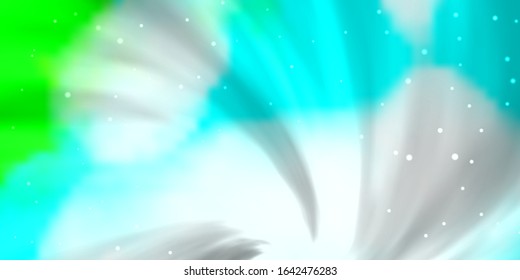 Light Blue, Green vector template with neon stars. Modern geometric abstract illustration with stars. Pattern for new year ad, booklets.