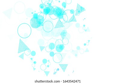 Light Blue, Green vector template with crystals, circles, squares. Abstract gradient illustration with circles, triangles, cubes. Smart design for your adverts.