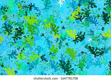 Light Blue, Green vector template with chaotic shapes. Modern abstract illustration with colorful random forms. Background for a cell phone.