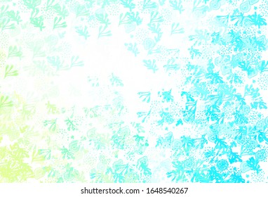 Light Blue, Green vector template with chaotic shapes. Decorative design in abstract style with random forms. Simple design for your web site.