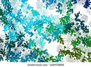 Light Blue, Green vector template with chaotic shapes. Modern abstract illustration with colorful random forms. Elegant design for wallpapers.