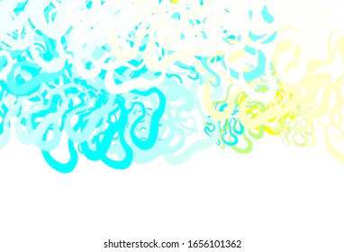 Light Blue, Green vector template with wry lines. A shining illustration, which consists of curved lines. Abstract style for your business design.