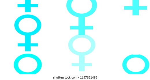 Light Blue, Green vector template with businesswoman signs. Colorful feminism symbols with a gradient in modern style. New design for applications.