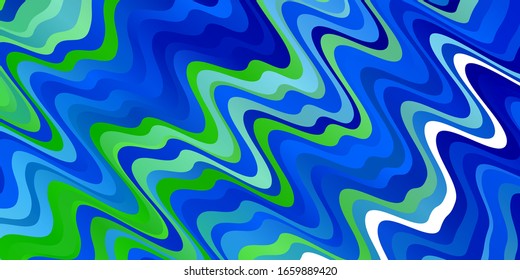 Light Blue, Green vector template with lines. Abstract illustration with bandy gradient lines. Template for cellphones.