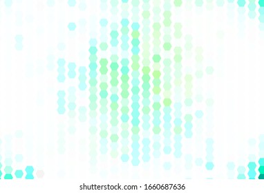 Light Blue, Green vector template in hexagonal style. Blur background with colorful hexagons. New template for your brand book.