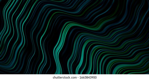 Plantilla vectorial verde, azul claro con líneas curvas. Ilustración colorida, que consiste en curvas. Diseño para su promoción empresarial.