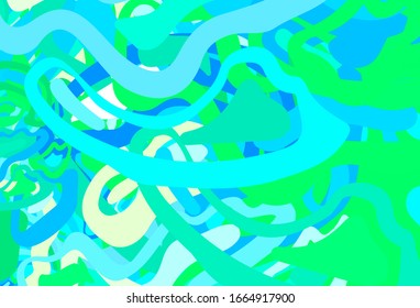 Light Blue, Green vector template with chaotic shapes. Illustration with colorful gradient shapes in abstract style. Background for a cell phone.
