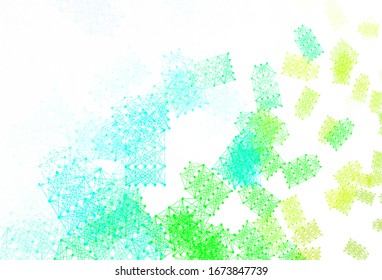 Light Blue, Green vector template with artificial intelligence structure. Shining colorful illustration with real structure of AI. Smart design for promotion of bid data.