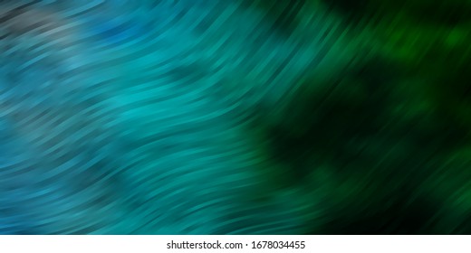 Light Blue, Green vector template with lines. Illustration in halftone style with gradient curves. Pattern for websites, landing pages.