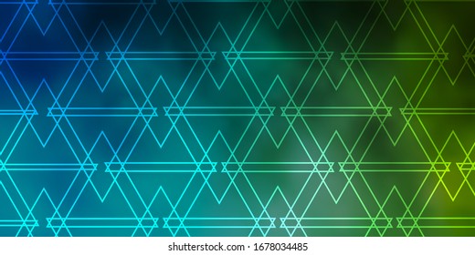 Azul claro, Planta vectorial verde con cristales, triángulos. Triángulos sobre fondo abstracto con degradado colorido. Plan para folletos y folletos