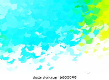 Light Blue, Green vector template with chaotic shapes. Modern abstract illustration with colorful random forms. Best smart design for your business.