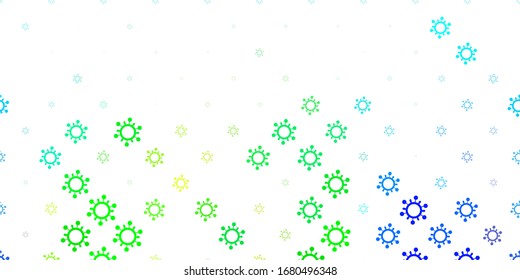 Light Blue, Green vector template with flu signs. Abstract illustration with biological gradient shapes. Simple design against epidemic information.