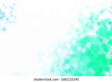 Light Blue, Green vector template with chaotic shapes. Colorful chaotic forms with gradient in modern style. Elegant design for wallpapers.