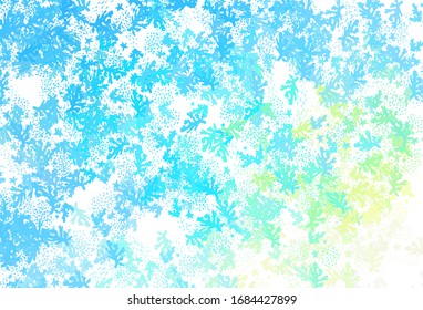Plantilla vectorial verde, azul claro, con formas caóticas. Ilustración sencilla de color con formas abstractas de degradado. Diseño elegante para tapizados.