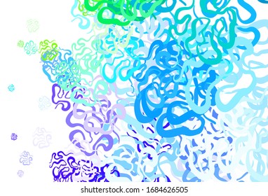 Plantilla vectorial verde, azul claro, con formas caóticas. Ilustración sencilla de color con formas abstractas de degradado. Diseño sencillo para su sitio web.