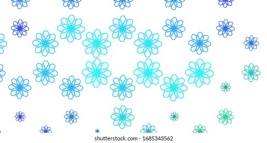 Light Blue, Green vector template with wry lines. Gradient illustration in simple style with bows. Template for cellphones.